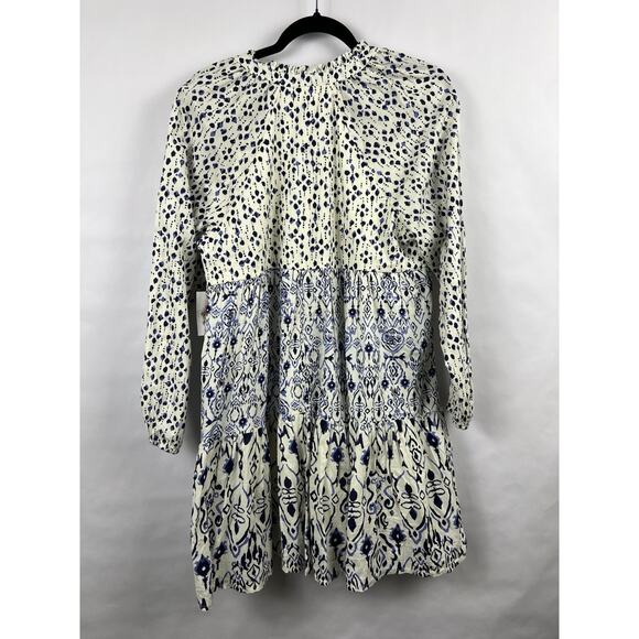 Jessica Simpson Dress Women L Blue 100% Cotton Tiered Babydoll Boho Prairie - Picture 7 of 8